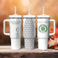 Custom Comoros Football Tumbler With Handle Go Champions White Les Coelacantes - African Pride