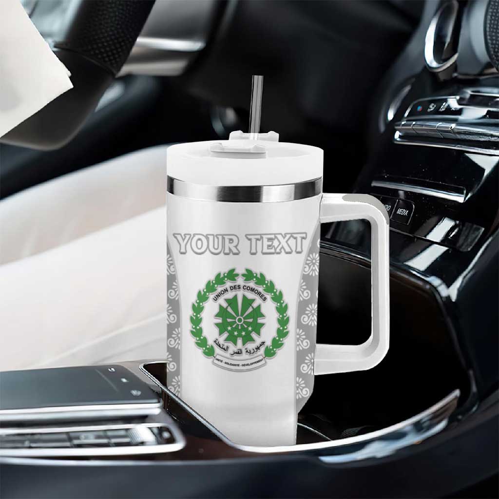 Custom Comoros Football Tumbler With Handle Go Champions White Les Coelacantes - African Pride