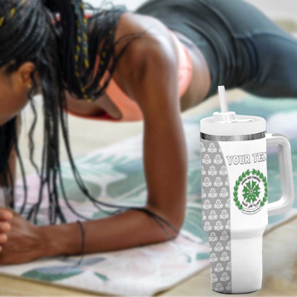 Custom Comoros Football Tumbler With Handle Go Champions White Les Coelacantes - African Pride