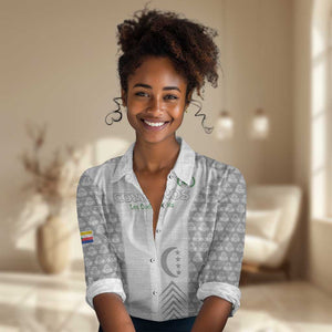 Custom Comoros Football Women Casual Shirt Go Champions White Les Coelacantes - African Pride