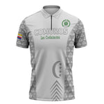 Custom Comoros Football Zipper Polo Shirt Go Champions White Les Coelacantes - African Pride