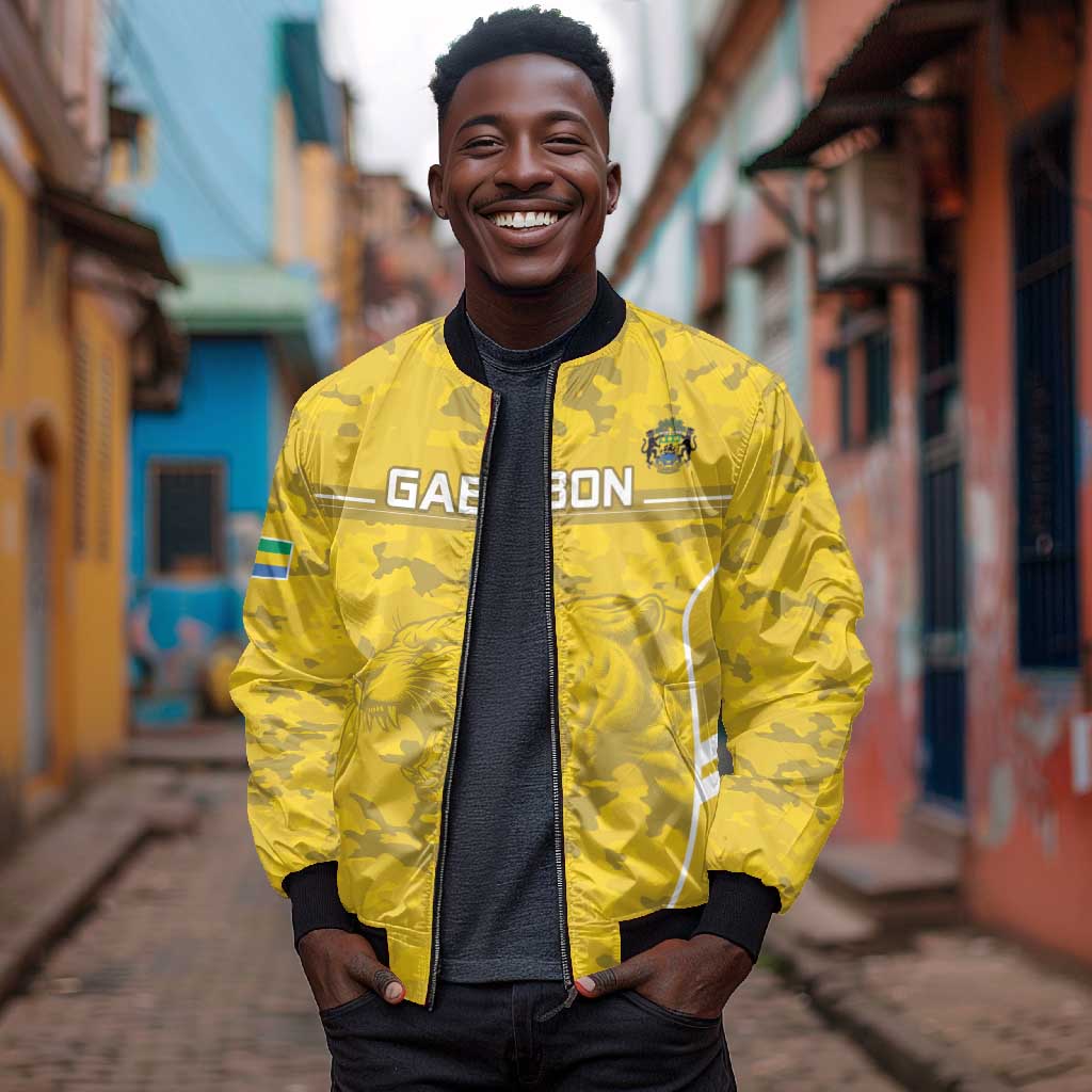 Custom Gabon Football Bomber Jacket Go Les Pantheres