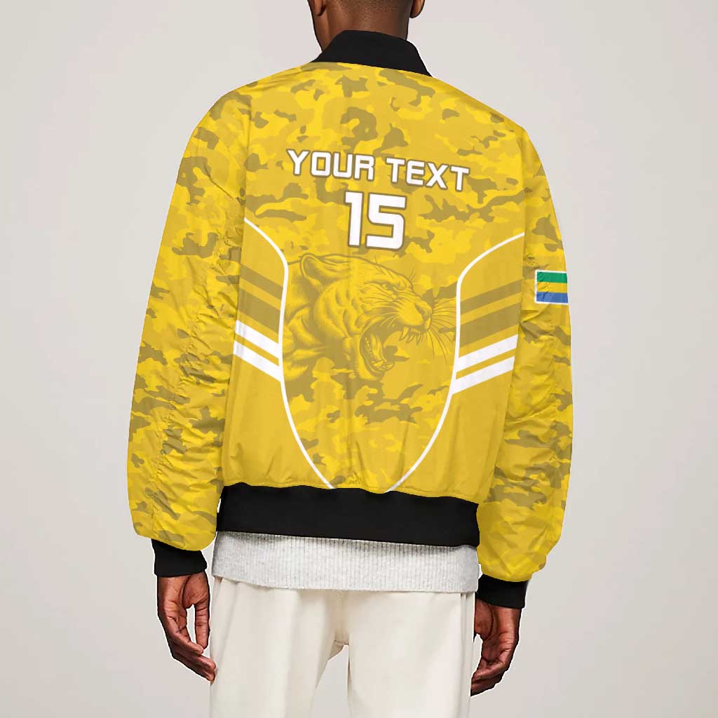 Custom Gabon Football Bomber Jacket Go Les Pantheres