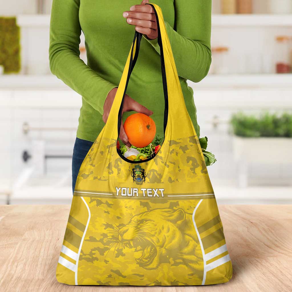 Custom Gabon Football Grocery Bag Go Les Pantheres