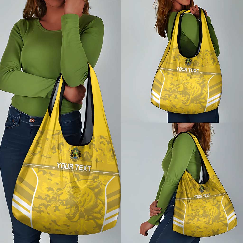 Custom Gabon Football Grocery Bag Go Les Pantheres
