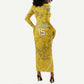 Custom Gabon Football Long Sleeve Bodycon Dress Go Les Pantheres LT15