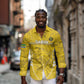 Custom Gabon Football Long Sleeve Button Shirt Go Les Pantheres