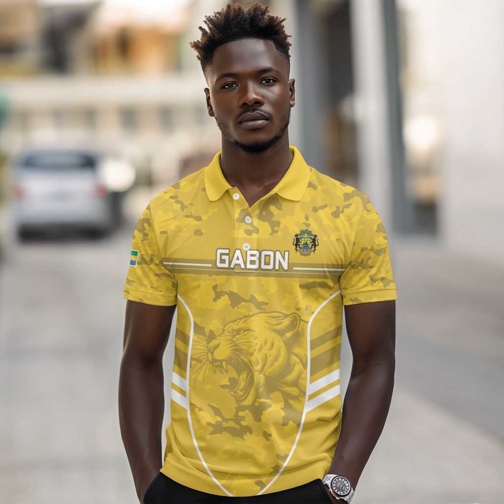 Custom Gabon Football Polo Shirt Go Les Pantheres