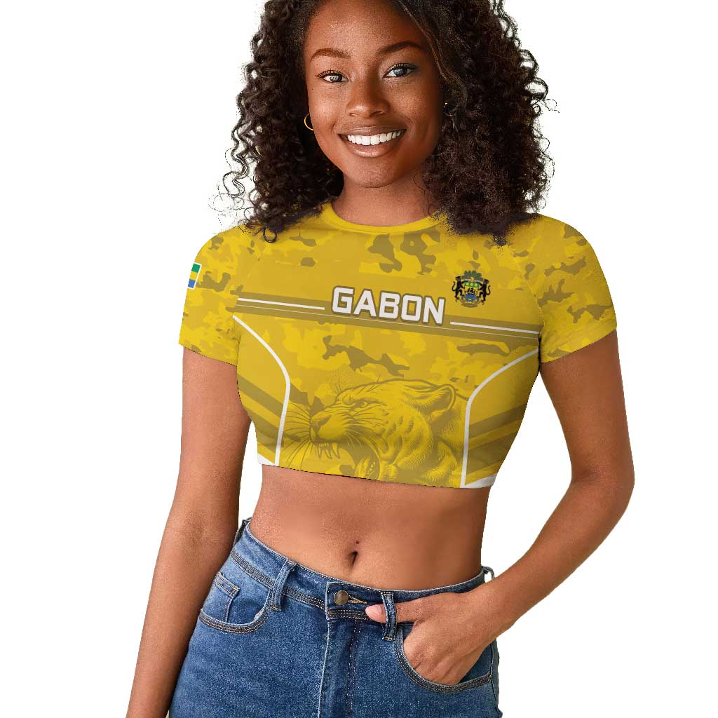 Custom Gabon Football Raglan Cropped T shirt Go Les Pantheres