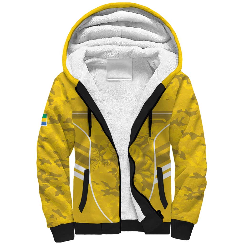 Custom Gabon Football Sherpa Hoodie Go Les Pantheres