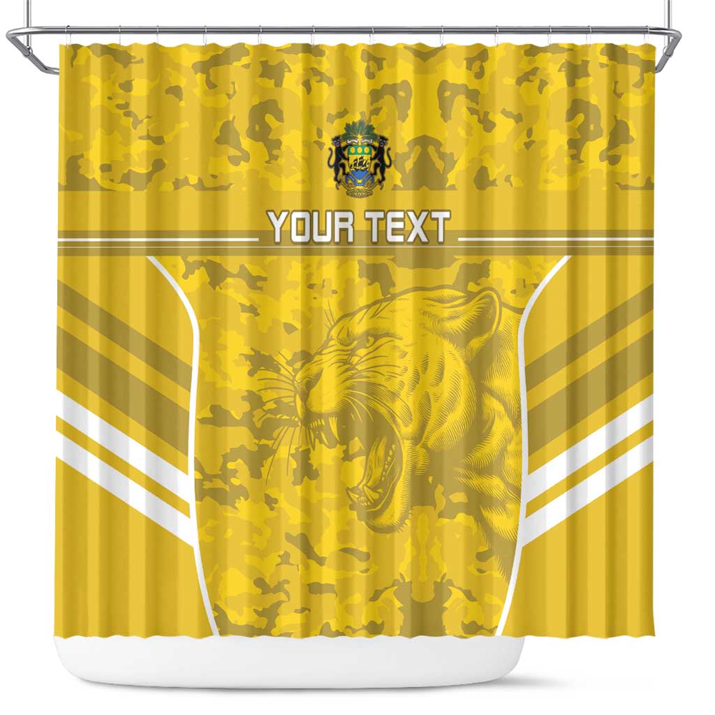 Custom Gabon Football Shower Curtain Go Les Pantheres