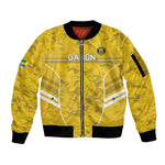 Custom Gabon Football Sleeve Zip Bomber Jacket Go Les Pantheres
