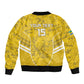 Custom Gabon Football Sleeve Zip Bomber Jacket Go Les Pantheres