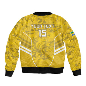 Custom Gabon Football Sleeve Zip Bomber Jacket Go Les Pantheres