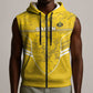 Custom Gabon Football Sleeveless Zip Hoodie Go Les Pantheres - African Pride