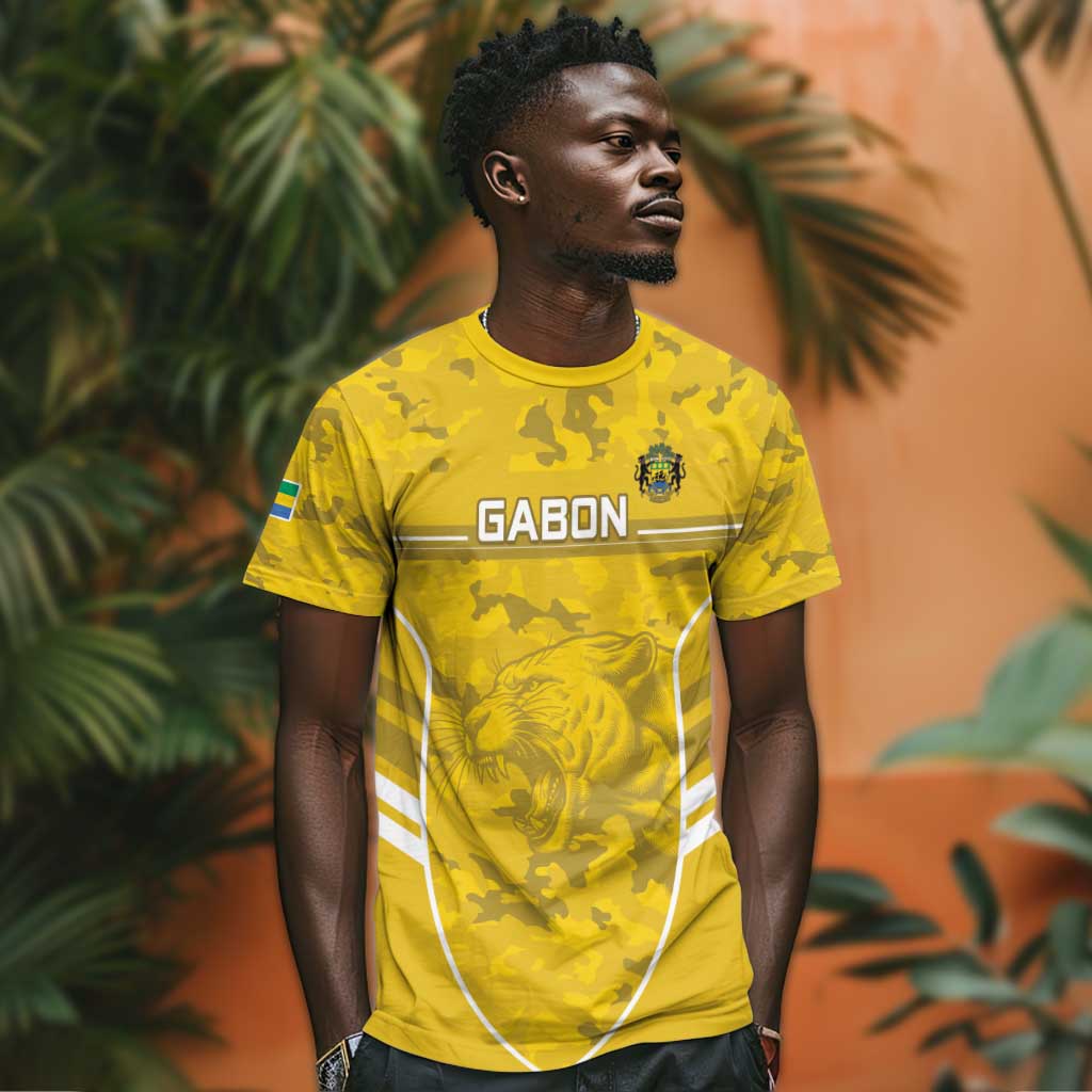 Custom Gabon Football T shirt Go Les Pantheres