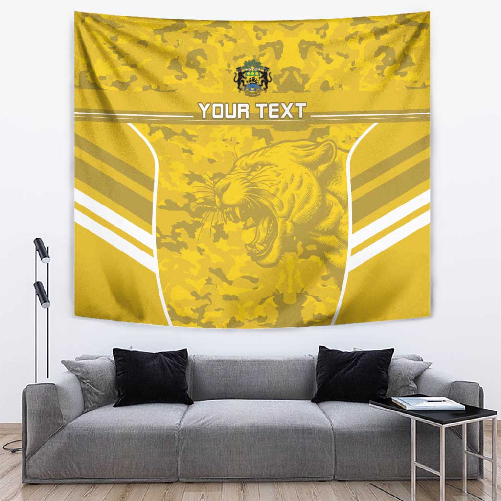 Custom Gabon Football Tapestry Go Les Pantheres