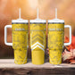 Custom Gabon Football Tumbler With Handle Go Les Pantheres