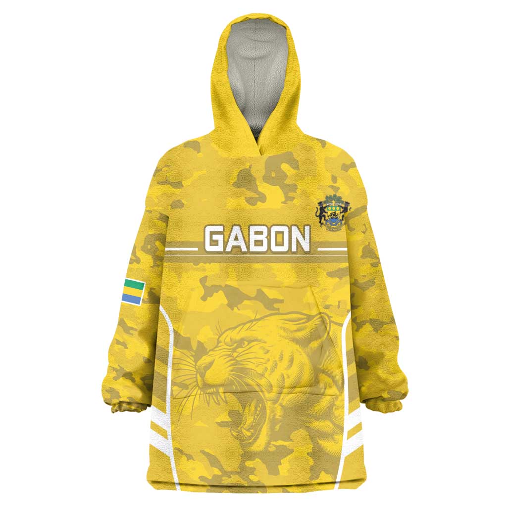 Custom Gabon Football Wearable Blanket Hoodie Go Les Pantheres