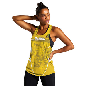 Custom Gabon Football Women Racerback Tank Go Les Pantheres