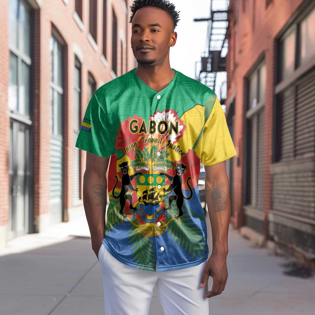 Personalised Afro Gabon Baseball Jersey Gabonese Union Travail and Justice