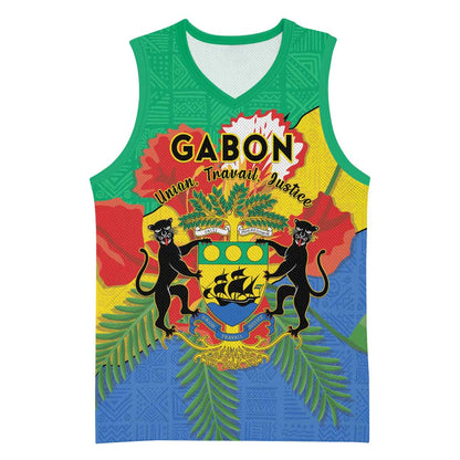 Personalised Afro Gabon Basketball Jersey Gabonese Union Travail and Justice LT15