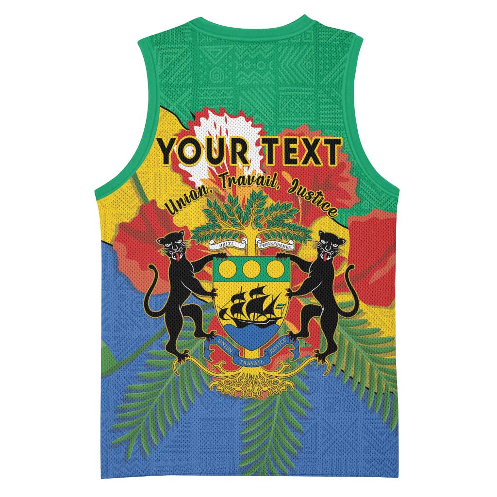 Personalised Afro Gabon Basketball Jersey Gabonese Union Travail and Justice LT15