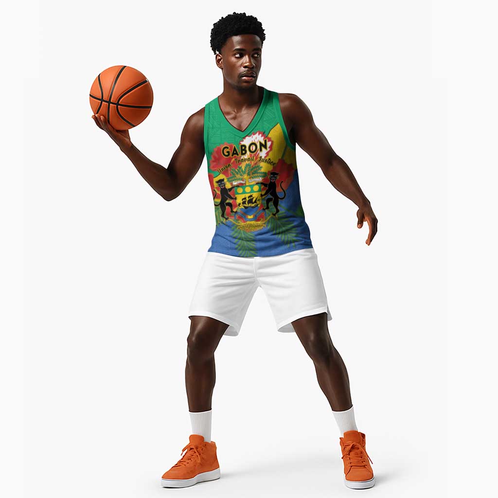 Personalised Afro Gabon Basketball Jersey Gabonese Union Travail and Justice LT15