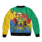 Personalised Afro Gabon Bomber Jacket Gabonese Union Travail and Justice