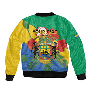 Personalised Afro Gabon Bomber Jacket Gabonese Union Travail and Justice