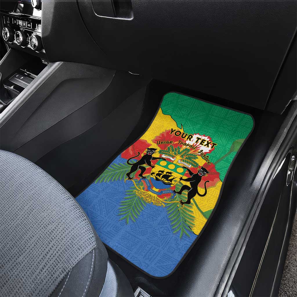 Personalised Afro Gabon Car Mats Gabonese Union Travail and Justice