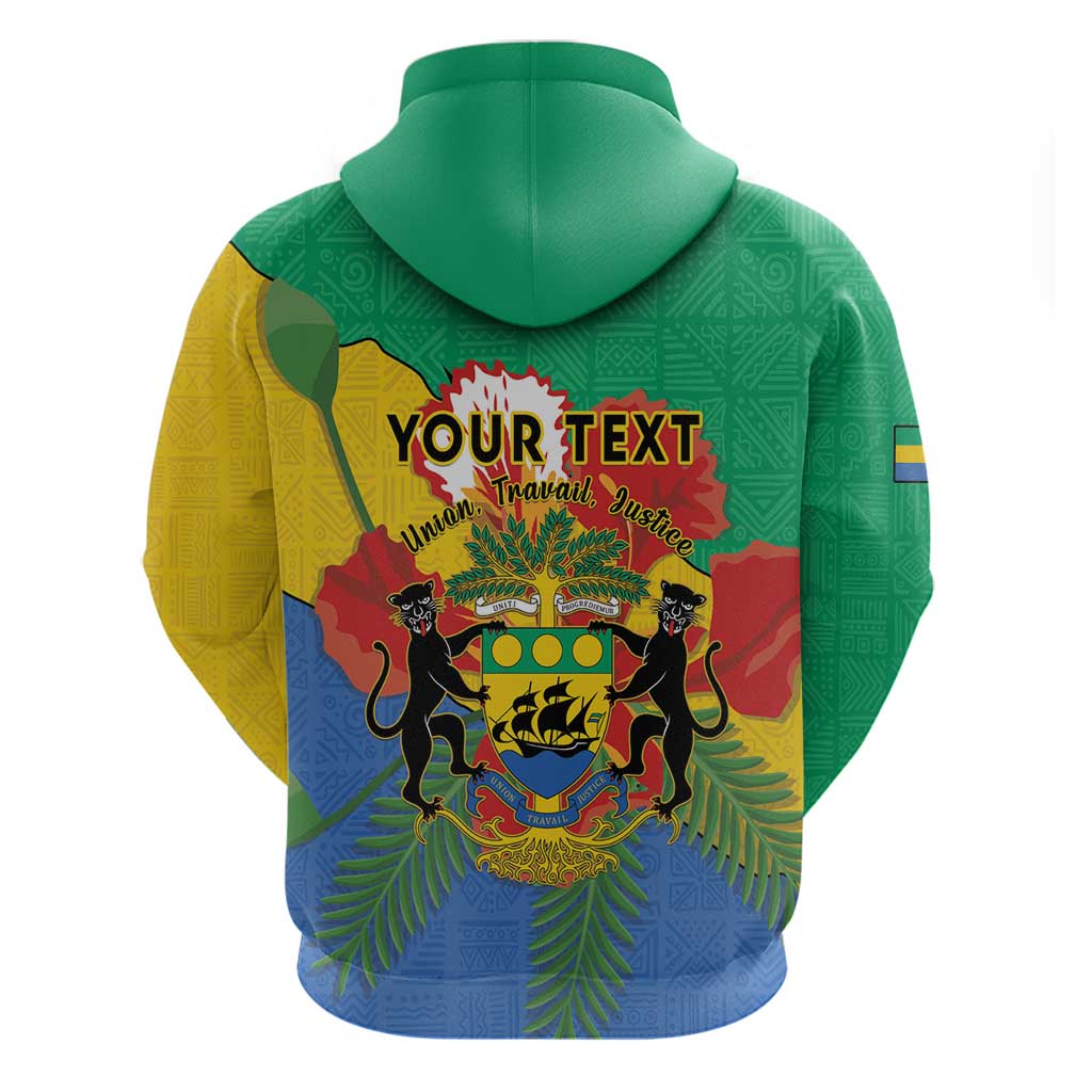Personalised Afro Gabon Hoodie Gabonese Union Travail and Justice