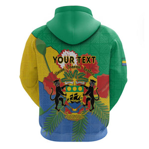 Personalised Afro Gabon Hoodie Gabonese Union Travail and Justice