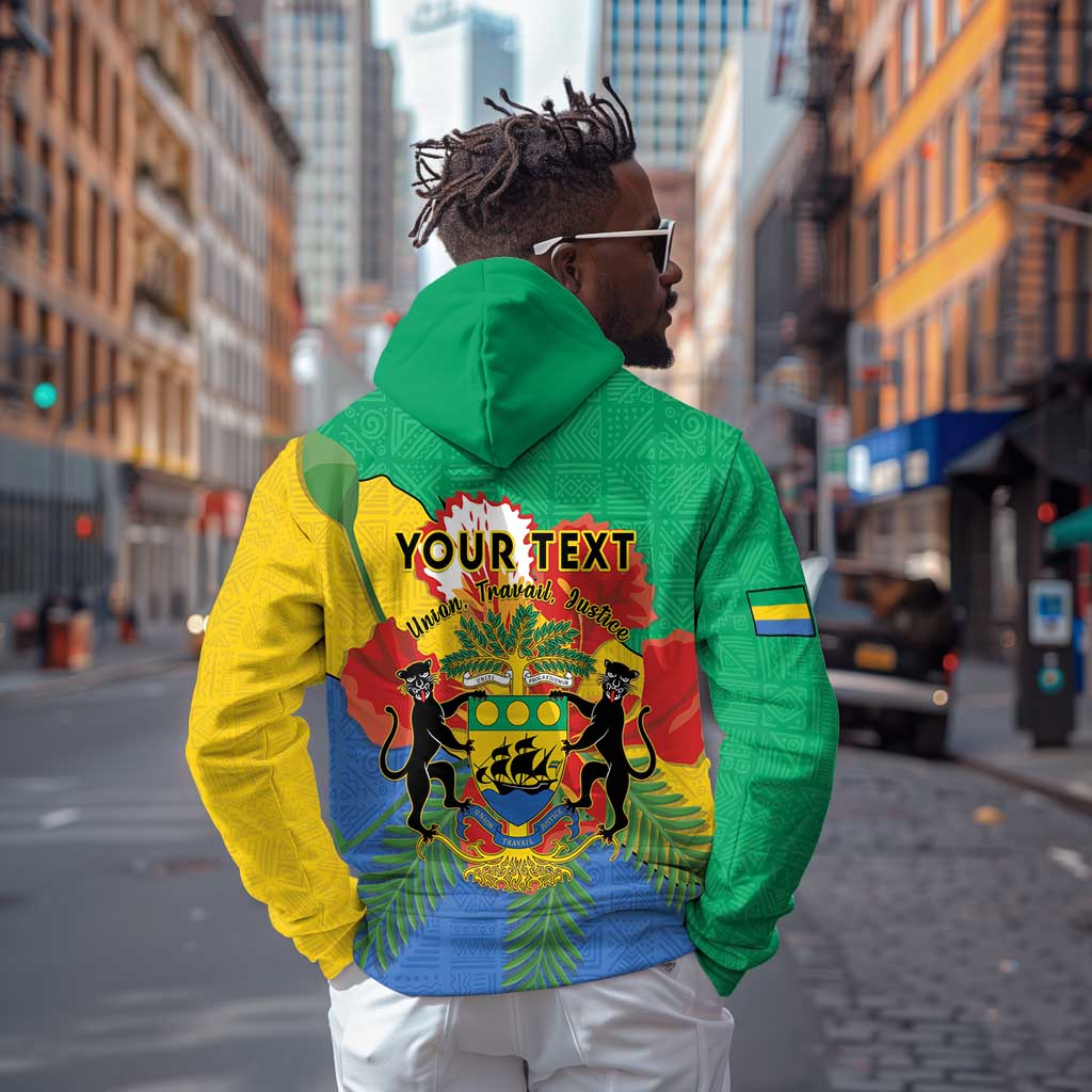 Personalised Afro Gabon Hoodie Gabonese Union Travail and Justice
