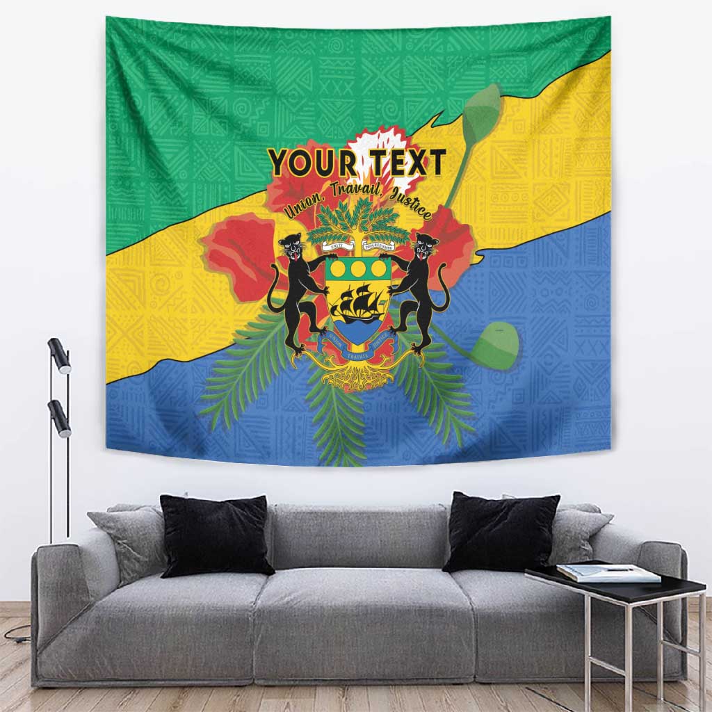 Personalised Afro Gabon Tapestry Gabonese Union Travail and Justice