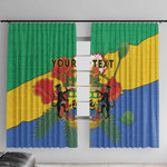 Personalised Afro Gabon Window Curtain Gabonese Union Travail and Justice