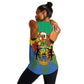 Personalised Afro Gabon Women Racerback Tank Gabonese Union Travail and Justice