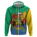 Personalised Afro Gabon Zip Hoodie Gabonese Union Travail and Justice