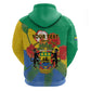 Personalised Afro Gabon Zip Hoodie Gabonese Union Travail and Justice