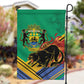 Afro Gabon Garden Flag Black Panther With Coat Of Arms