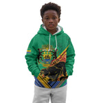 Afro Gabon Kid Hoodie Black Panther With Coat Of Arms