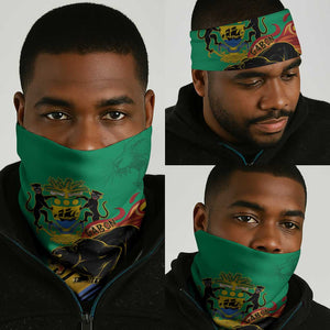 Afro Gabon Neck Gaiter Black Panther Coat Of Arms LT15
