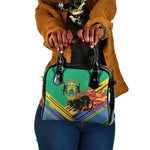 Afro Gabon Shoulder Handbag Black Panther With Coat Of Arms