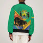 Afro Gabon Sleeve Zip Bomber Jacket Black Panther With Coat Of Arms
