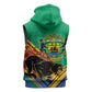 Afro Gabon Sleeveless Hoodie Black Panther With Coat Of Arms - African Pride