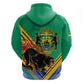 Afro Gabon Zip Hoodie Black Panther With Coat Of Arms
