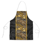 African Tribal Heritage Apron Black Gold Pattern