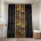 African Tribal Heritage Bathroom Set Black Gold Pattern