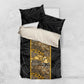 African Tribal Heritage Bedding Set Black Gold Pattern