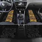 African Tribal Heritage Car Mats Black Gold Pattern